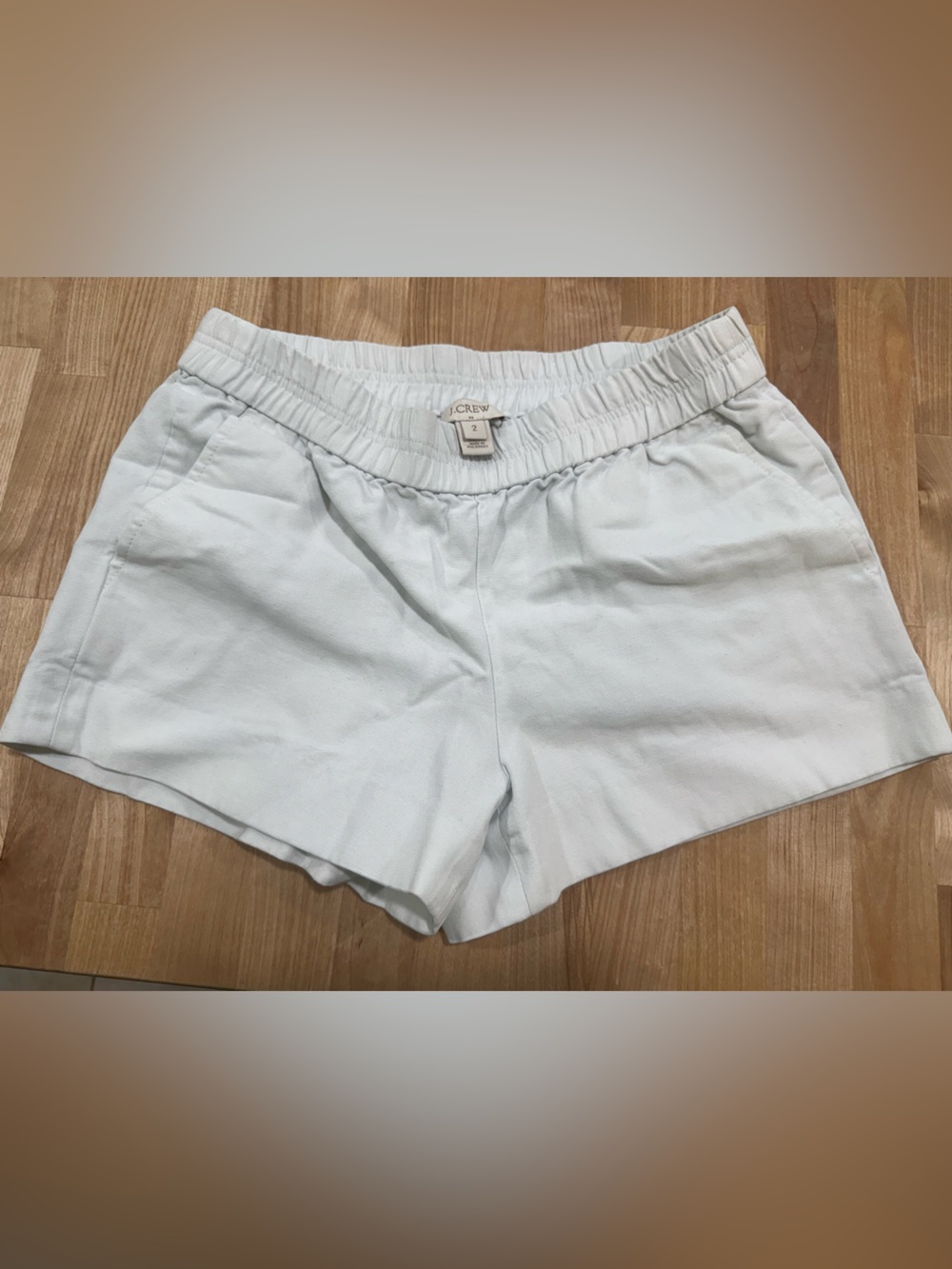 J. Crew White Elastic-Waist Cotton Women's Shorts